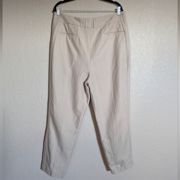 Express Women's Size 14R High Rise Ankle Beige Slim Straight Leg Dress Pants - Picture 6 of 13